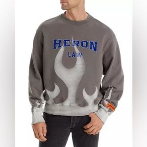 🔥HERON PRESTON LAW FLAMES CREW NECK SWEATSHIRT XXL